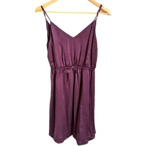 ARITZIA BABATON Burgundy Party Silk Faux Wrap Mini Dress Size Extra-Small